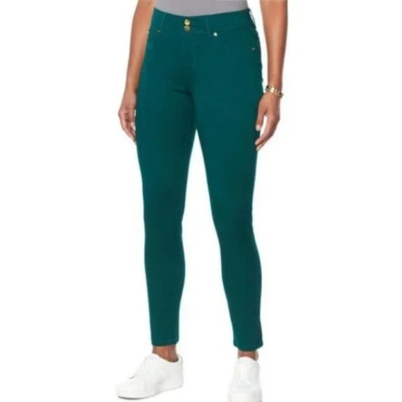 Iman 360 Slimming Green Boot Cut Jeans  NWT SZ 12P - Picture 1 of 15